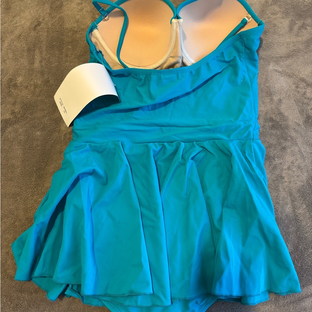 Bettie Page Turquoise One Piece Swimsuit - Picture 3 of 3